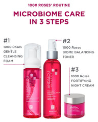 Andalou Naturals close-up rose petals ingredient emphasizing gentle botanical soothing