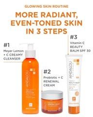 Andalou Naturals open cap dispensing balm demonstrating easy one-step application