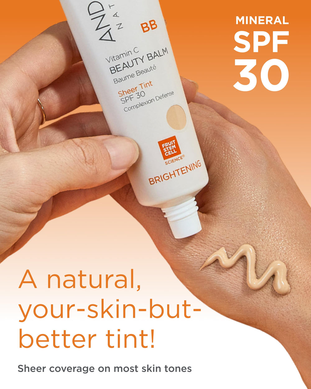 Andalou Naturals before and after face image showing evened skin tone benefit