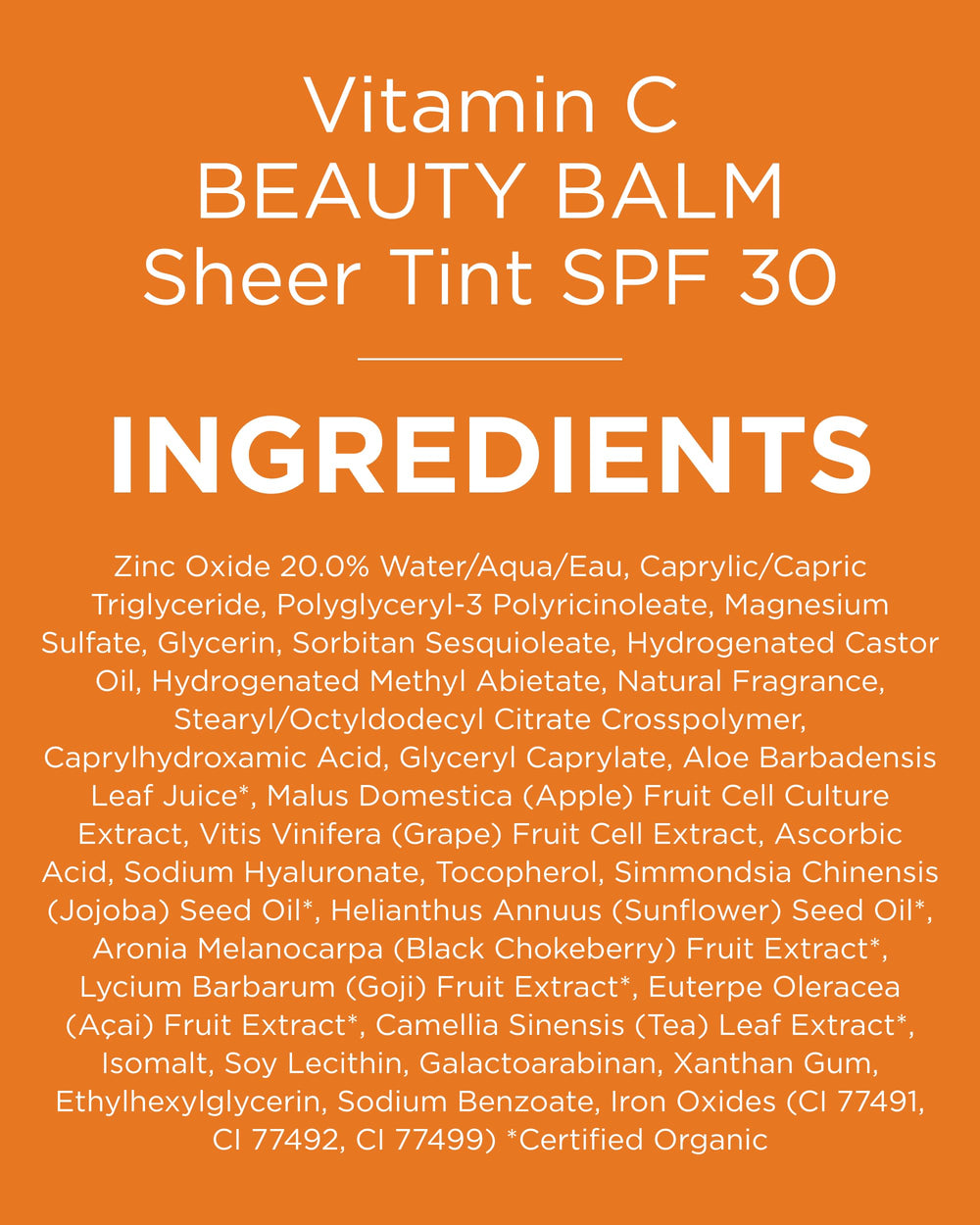 Andalou Naturals label close-up showing ingredient claims and clean-beauty benefits