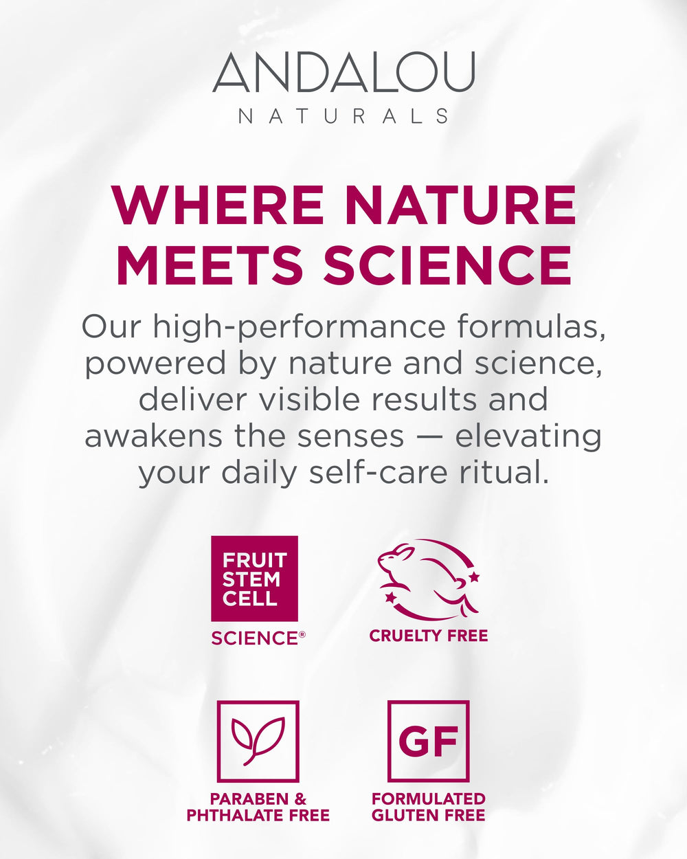Andalou Naturals bottle styled in bathroom vignette suggesting daily routine convenience benefit