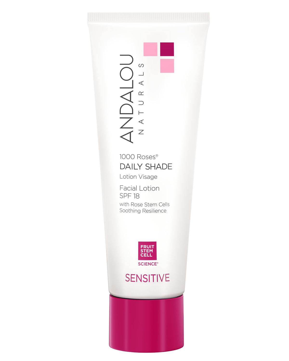 Andalou Naturals front packaging showing SPF 18 protection and lightweight lotion benefit