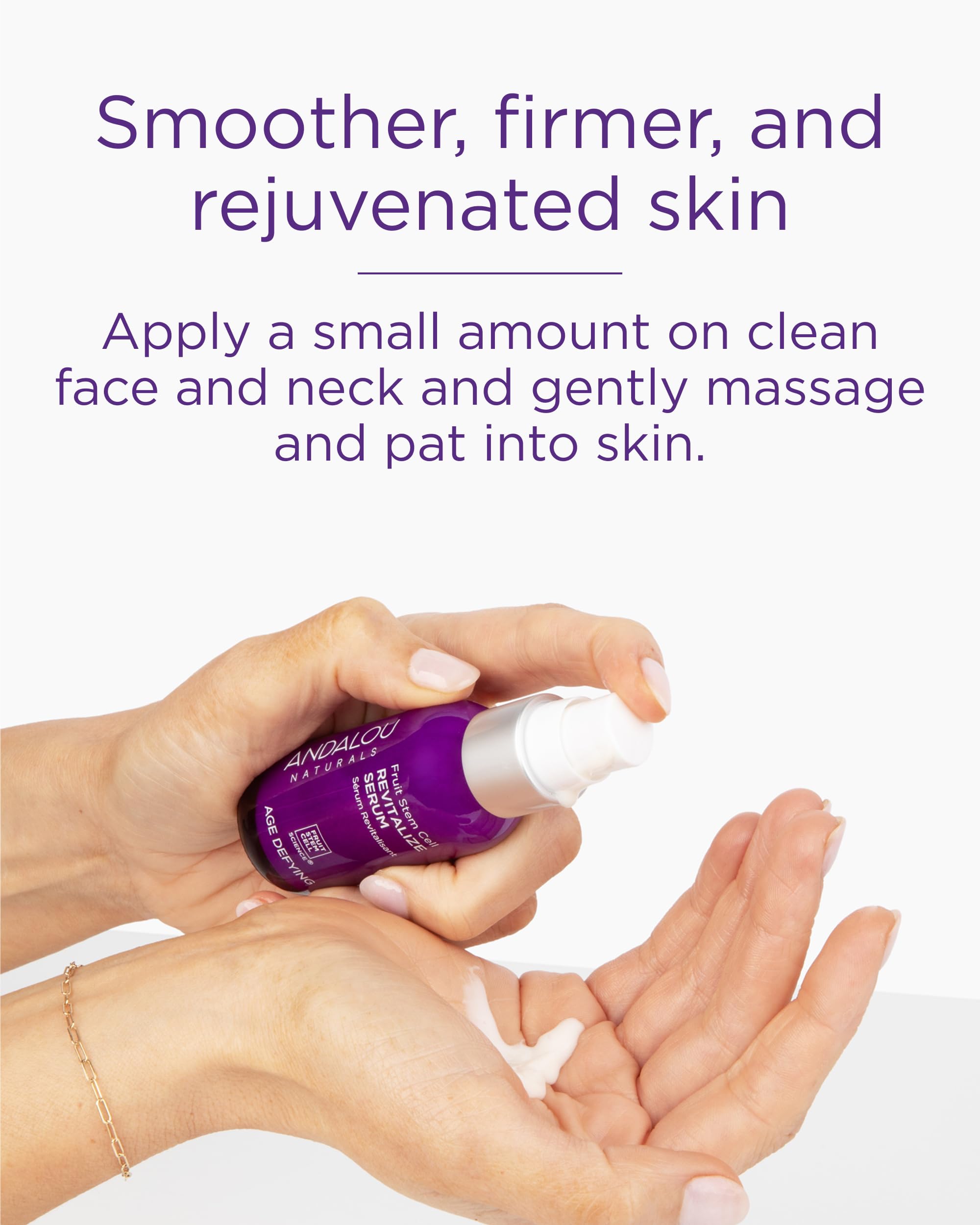 Andalou Naturals botanicals and fruit stem cell visuals supporting skin vitality
