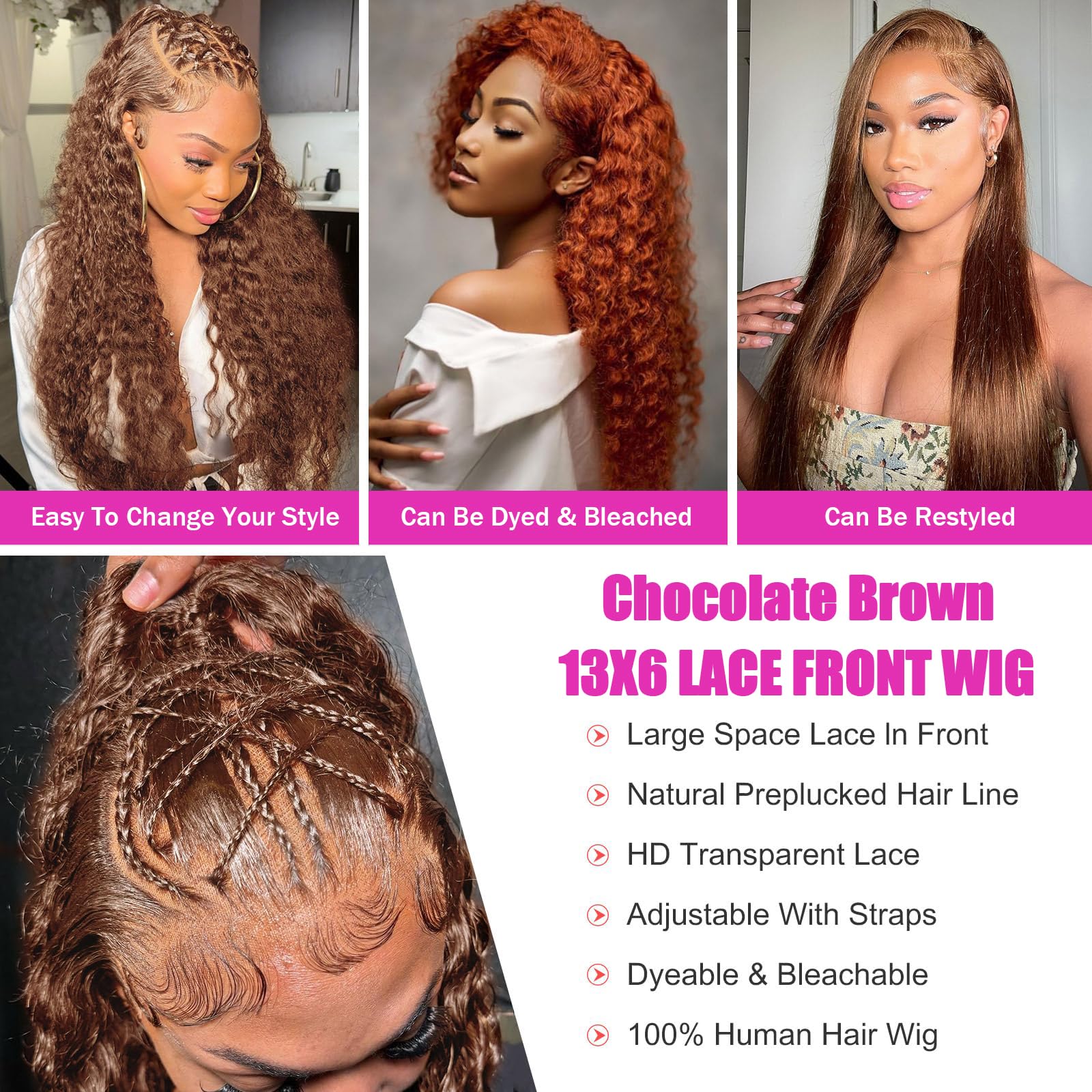 Anderah model wearing wig styled for everyday elegant look and comfort