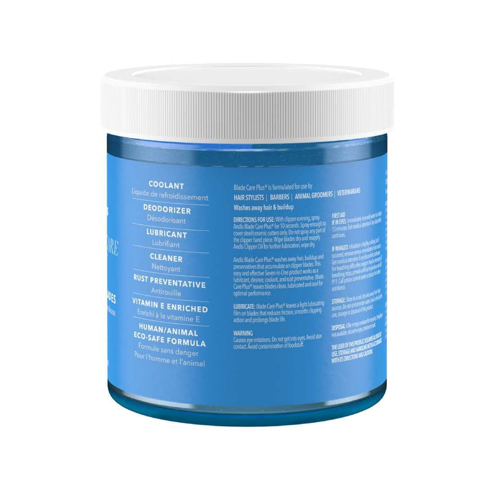 Andis jar open close-up showing liquid texture and vitamin E formula benefits