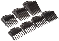 Andis front packaging showing the seven-piece comb set and professional benefit