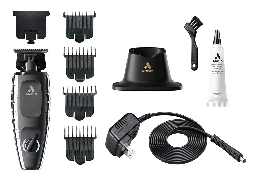 Andis GTX-EXO II on charging stand highlighting ready storage and quick recharge benefit: organized charging