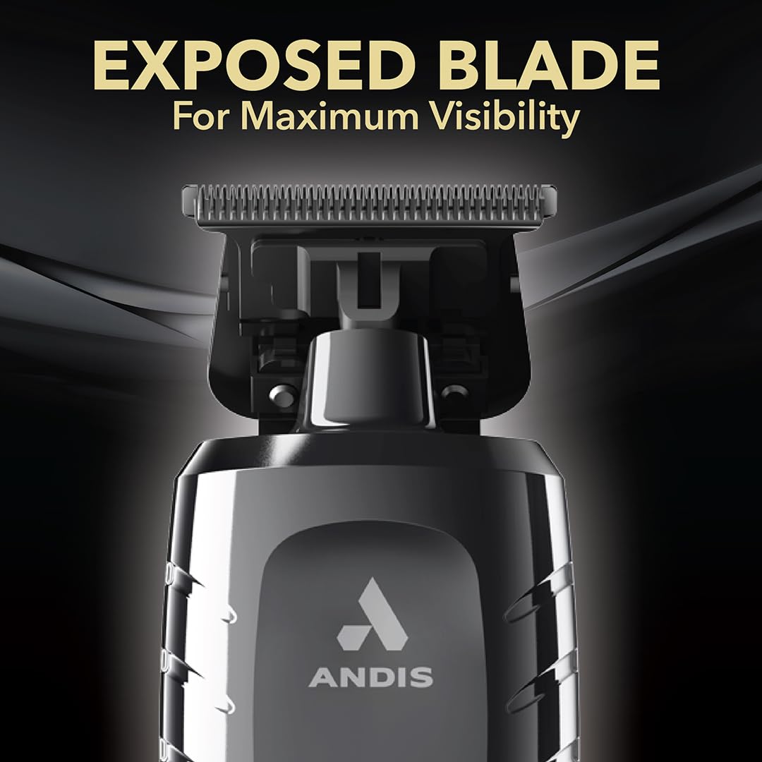 Andis GTX-EXO II held in hand to show size and balance benefit: easy handling during long use