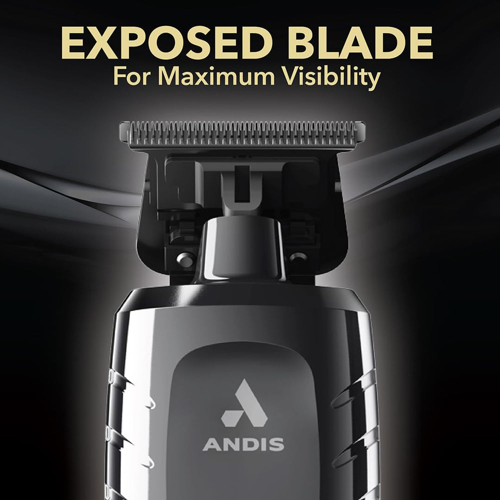 Andis GTX-EXO II held in hand to show size and balance benefit: easy handling during long use
