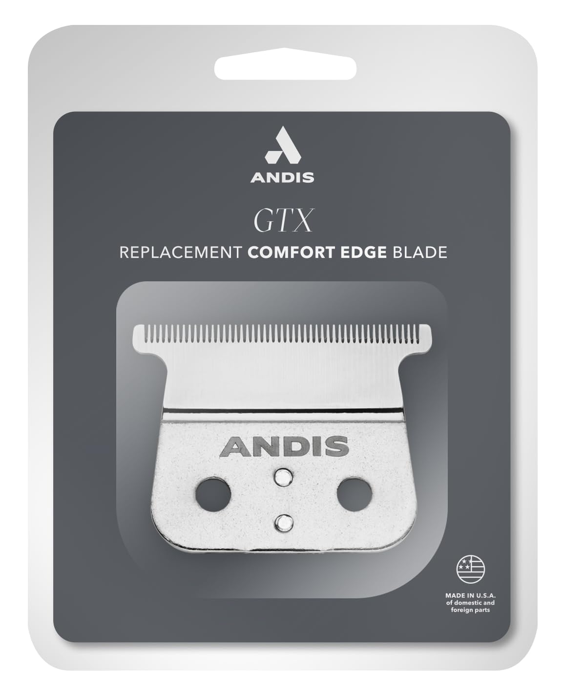Andis GTX blade installed on T-Outliner showing precise edging and professional control