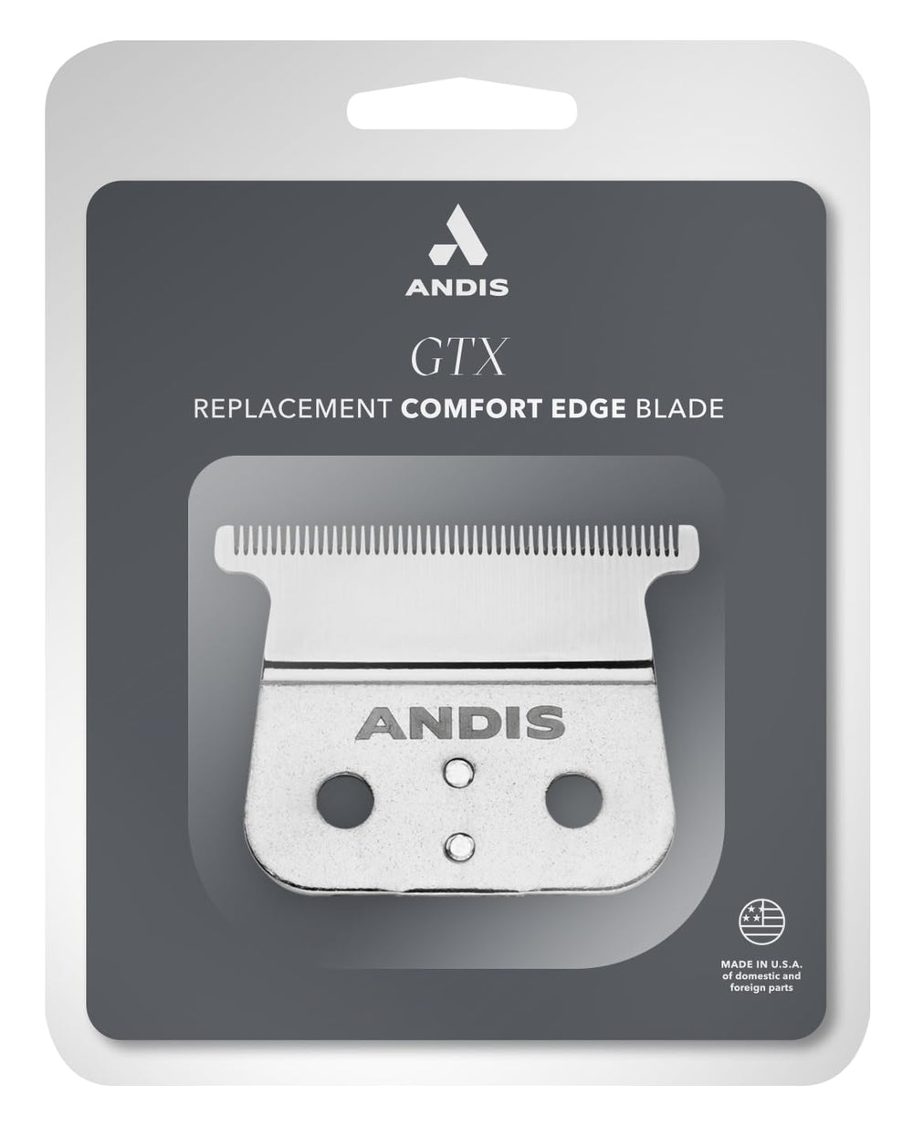 Andis GTX blade installed on T-Outliner showing precise edging and professional control