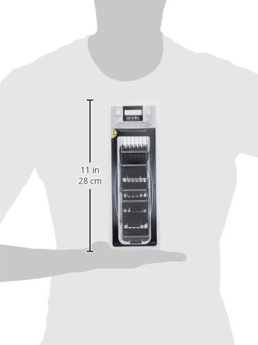 Andis combs attached to trimmer in use for accurate, repeatable cutting