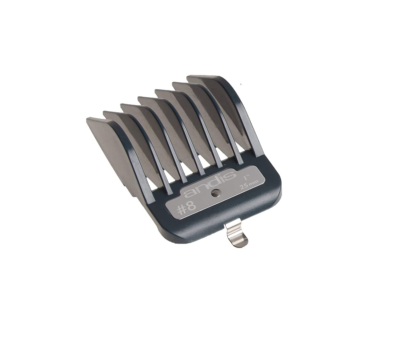 Andis close-up of guard teeth detail highlighting durable metal edges for smooth guiding