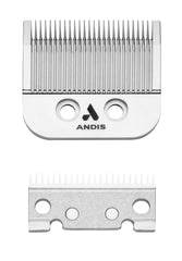 Andis Master MLX front view showing blade shape and professional fit benefit
