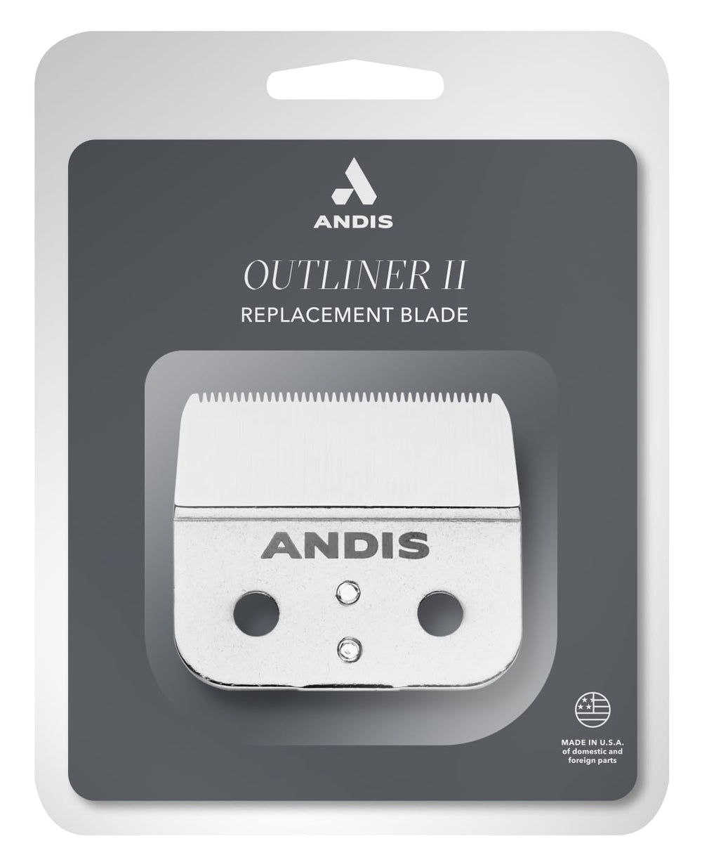 Andis outliner II next to ruler showing compact size for accurate handling