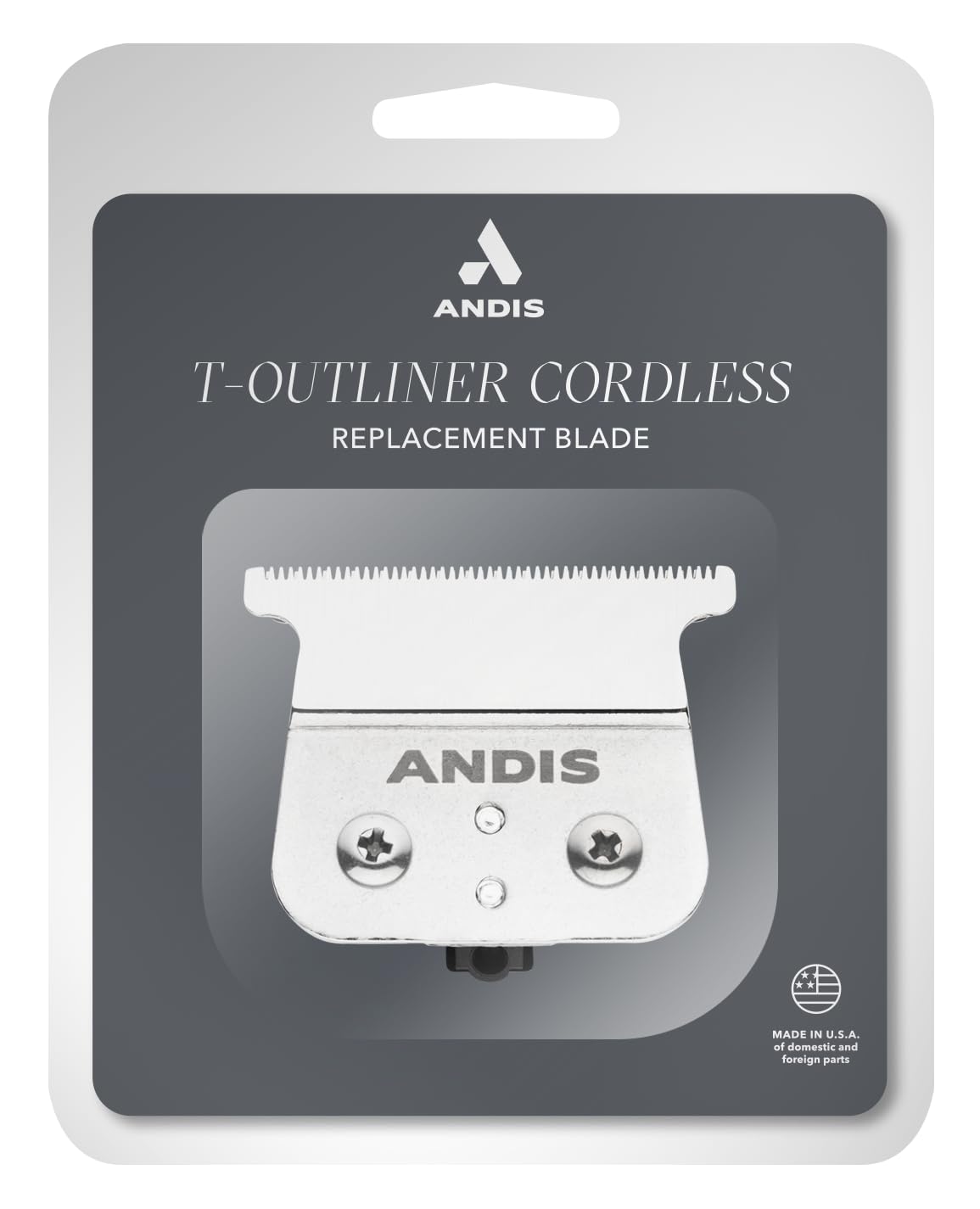 Andis T-blade installed on ORL trimmer showing precise outlining benefit
