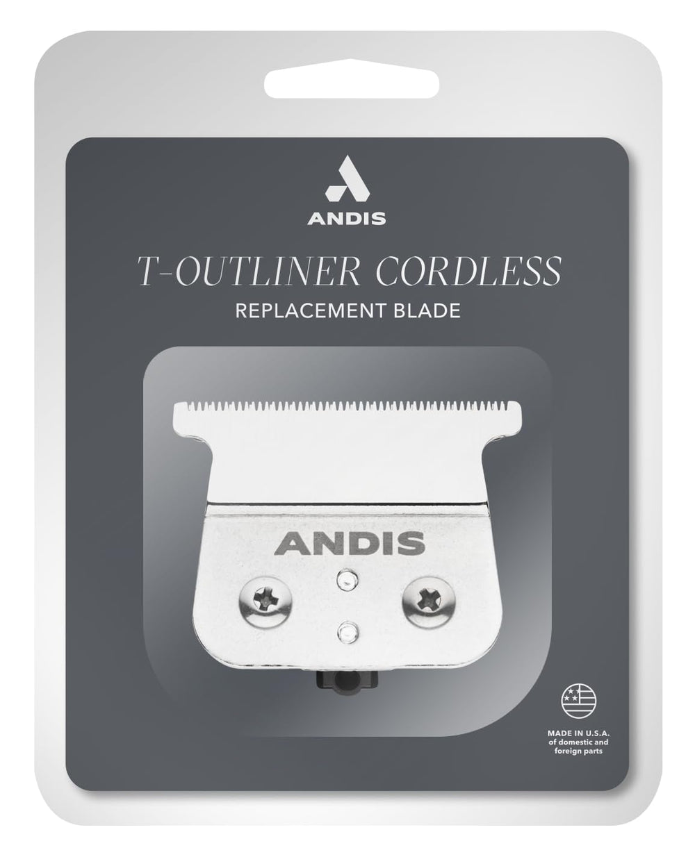 Andis T-blade installed on ORL trimmer showing precise outlining benefit