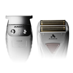 Andis trimmer textured handle detail illustrating non-slip grip for improved control during fades