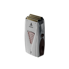 Andis TS-1 in-hand scale demonstrating compact size for comfortable professional use