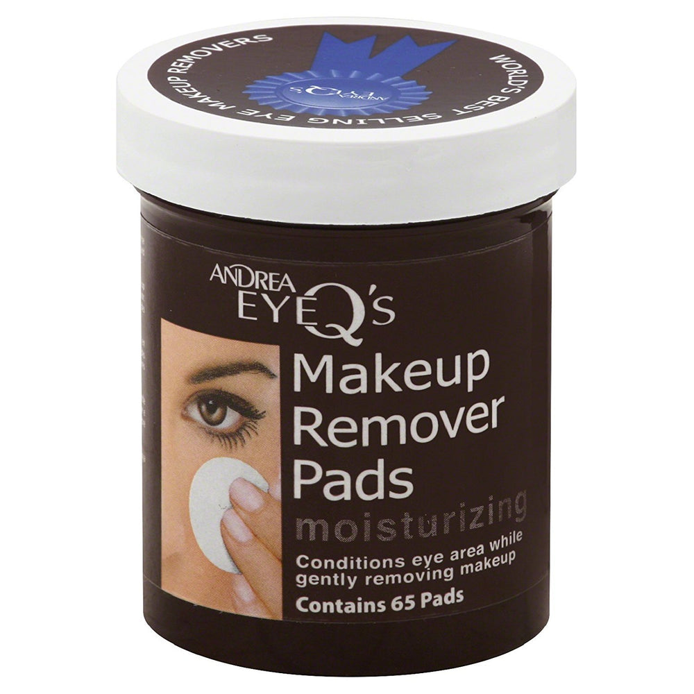 ANDREA front packaging showing moist eye pads for gentle make-up removal