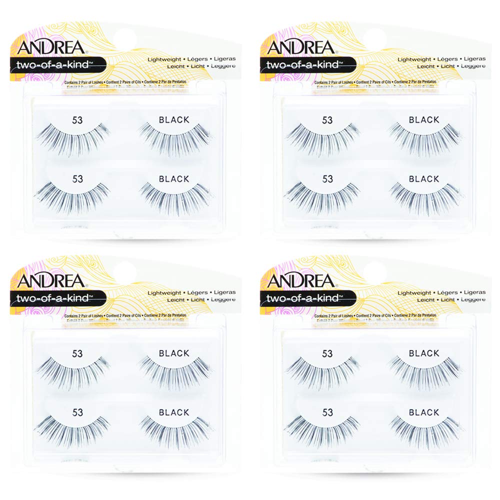 ANDREA front packaging showing 4-pack lashes and product benefits
