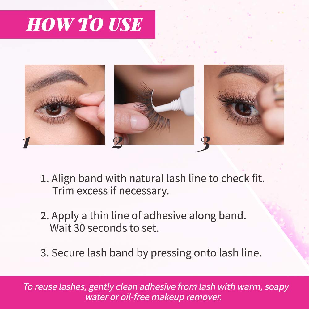 ANDREA lash on model eye for scale demonstrating subtle lift benefit