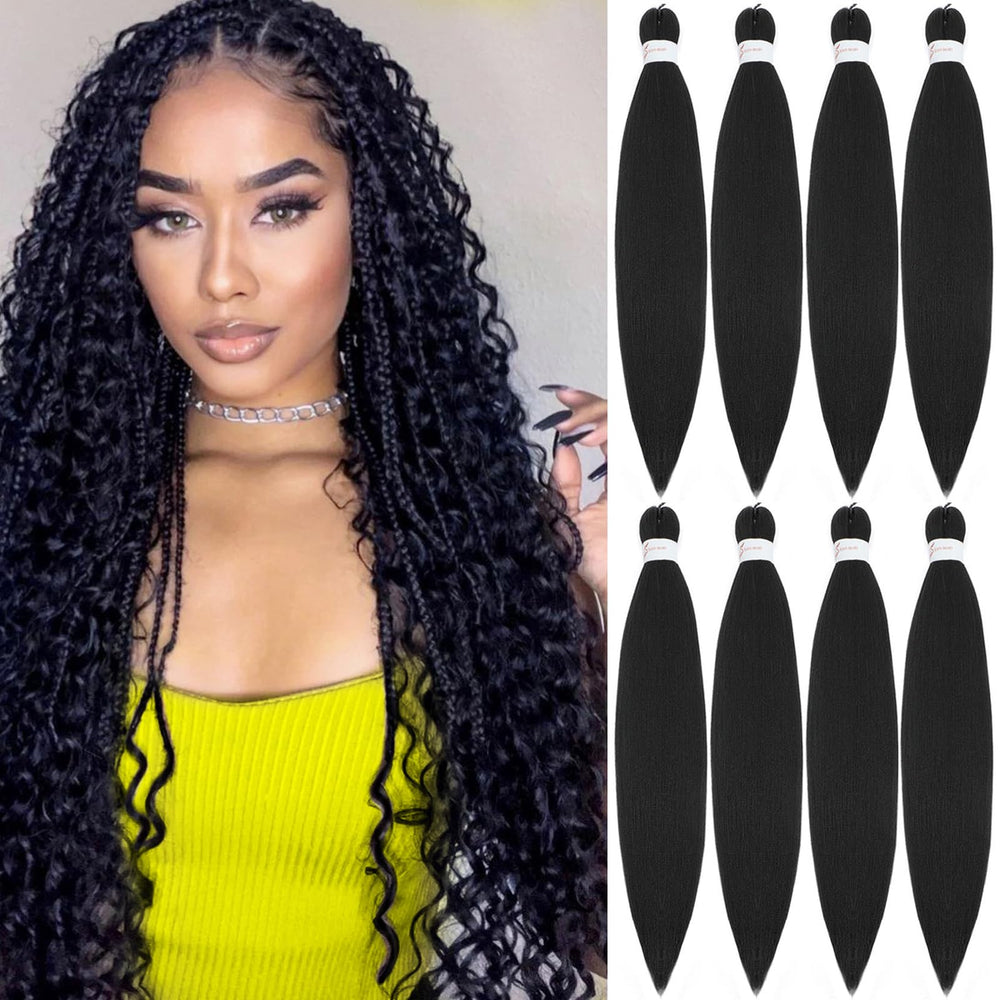 Anemoi front packaging showing 26 inch pre-stretched braiding hair for quick installs
