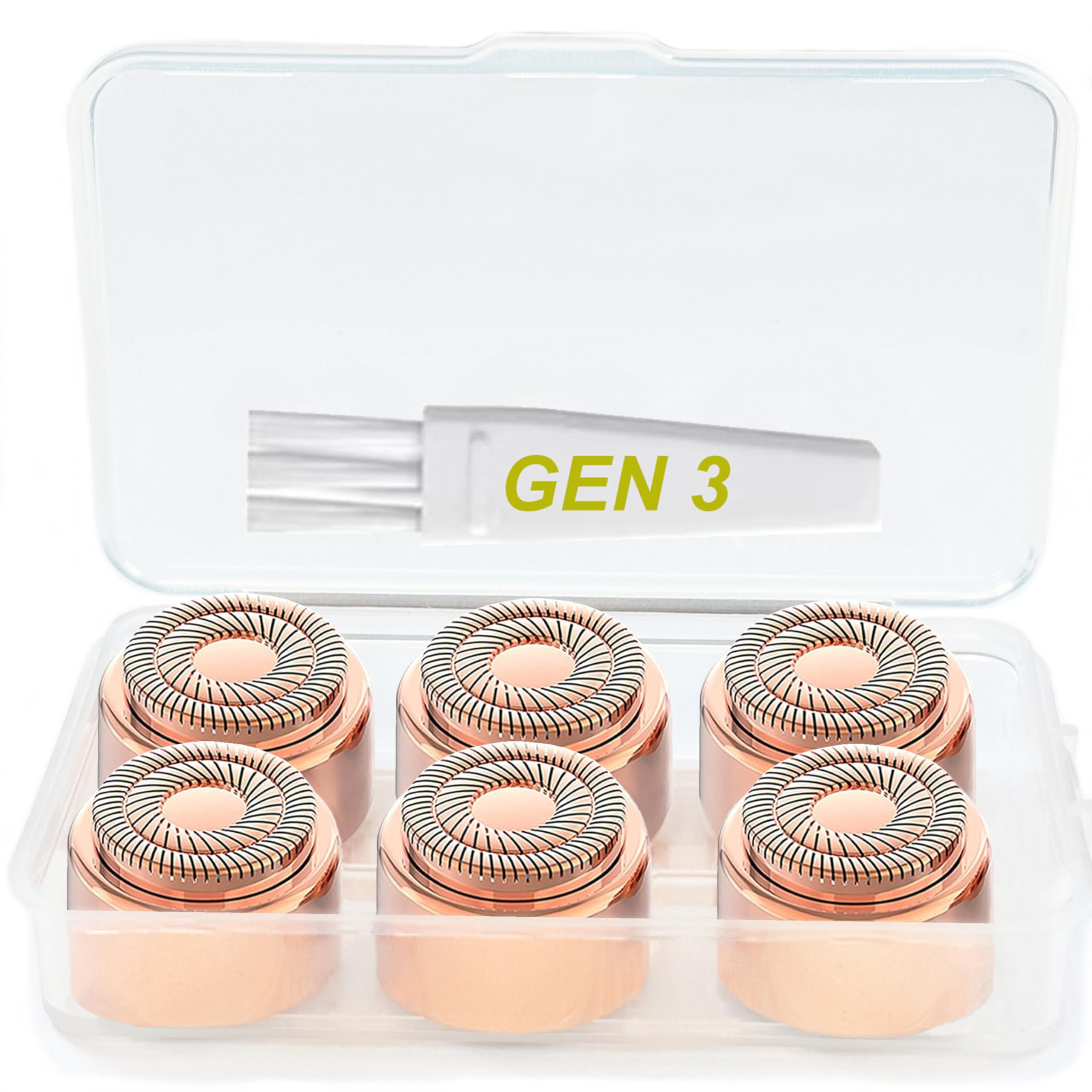 Angel Kiss front packaging showing six replacement heads and benefits