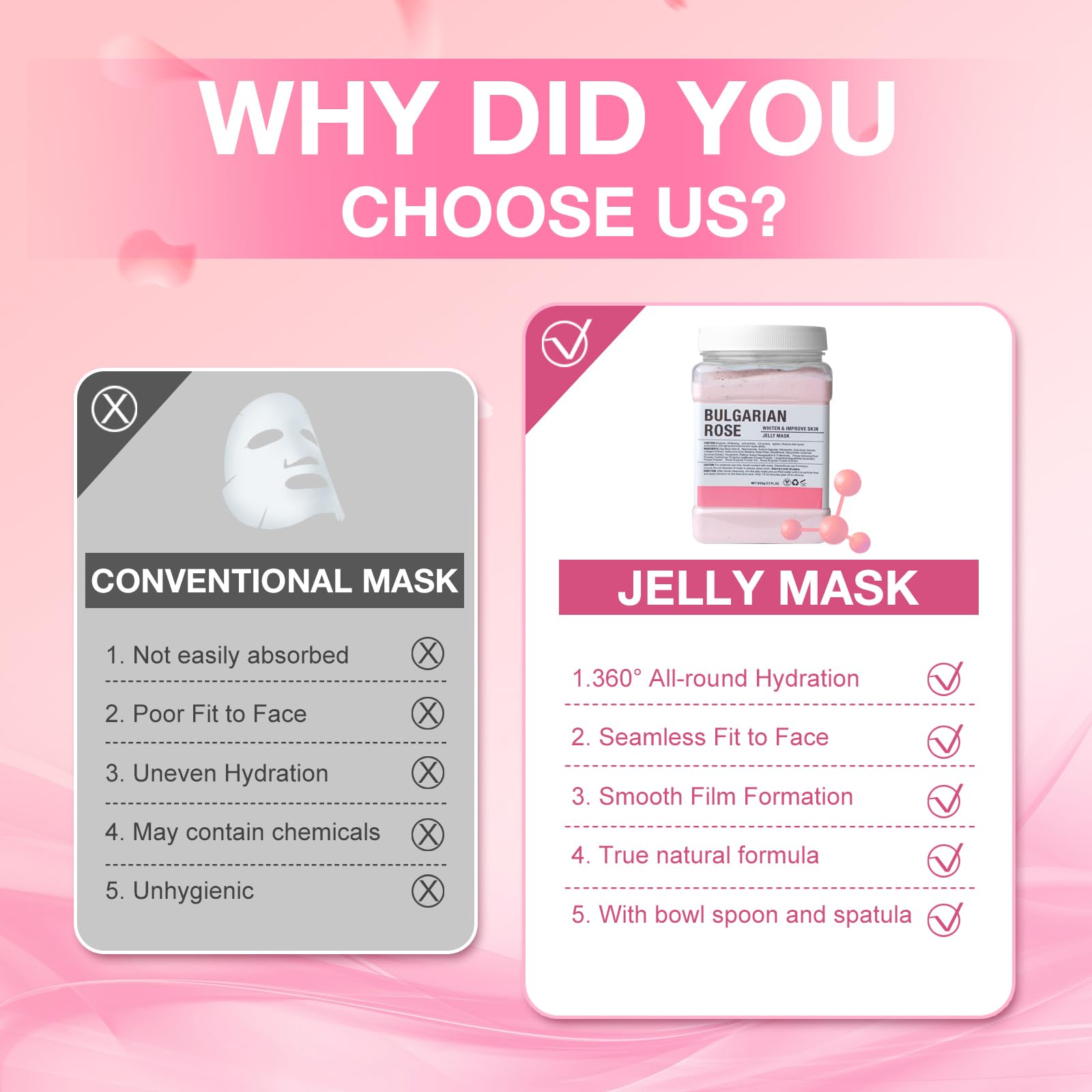 Angeland ingredients label close-up highlighting rose extract and hyaluronic acid benefits