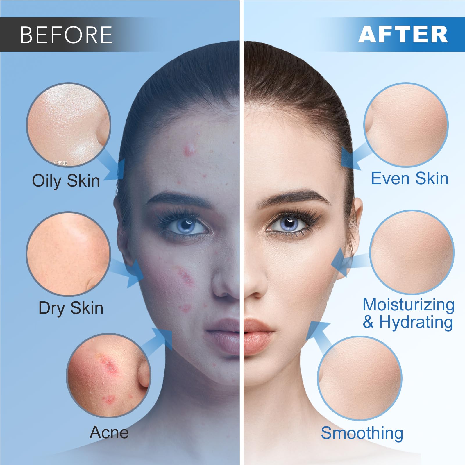 Angeland peeling off mask illustrating pore-cleansing and visible results