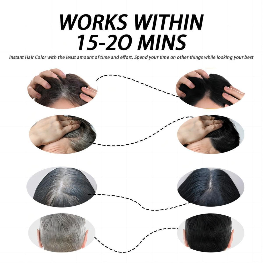 AngeRose before and after roots comparison illustrating effective gray coverage