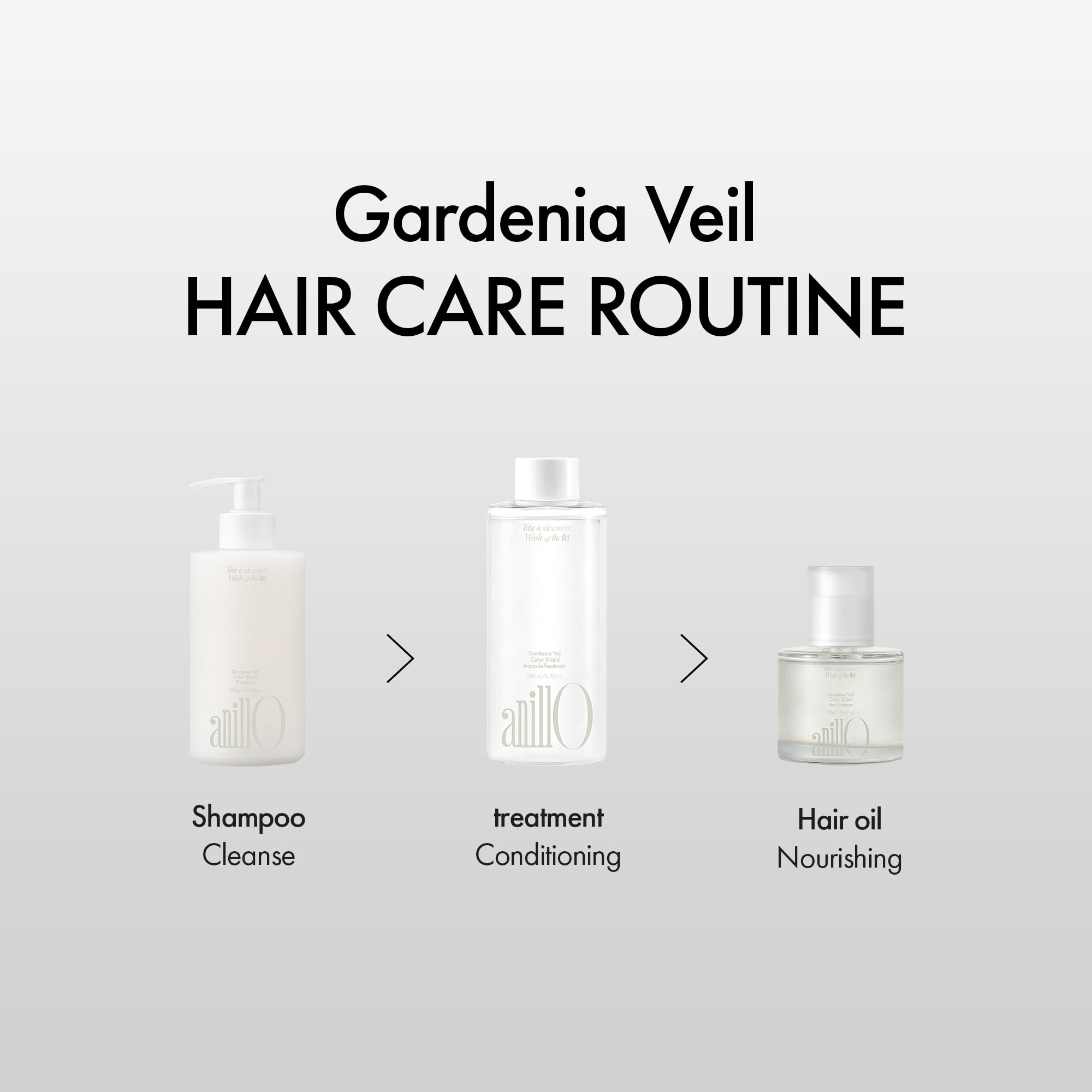 ANILLO applying serum to damp hair to detangle and hydrate