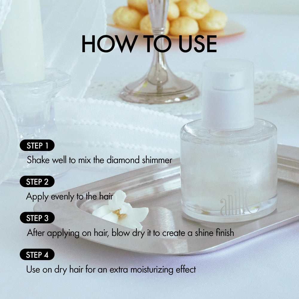 ANILLO applying serum to dry hair for frizz control and shine