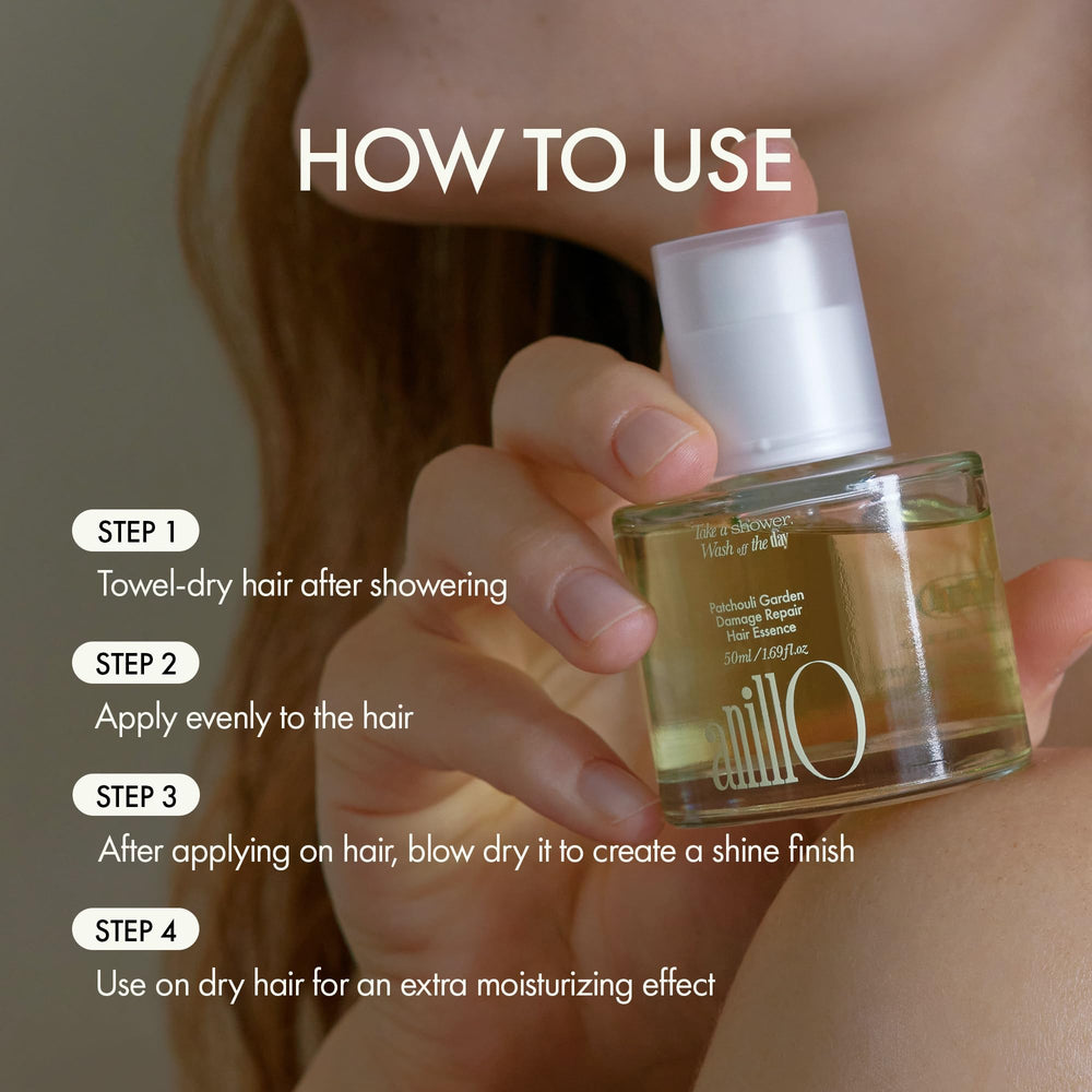 ANILLO ingredient label close-up highlighting protein complex and patchouli leaf water
