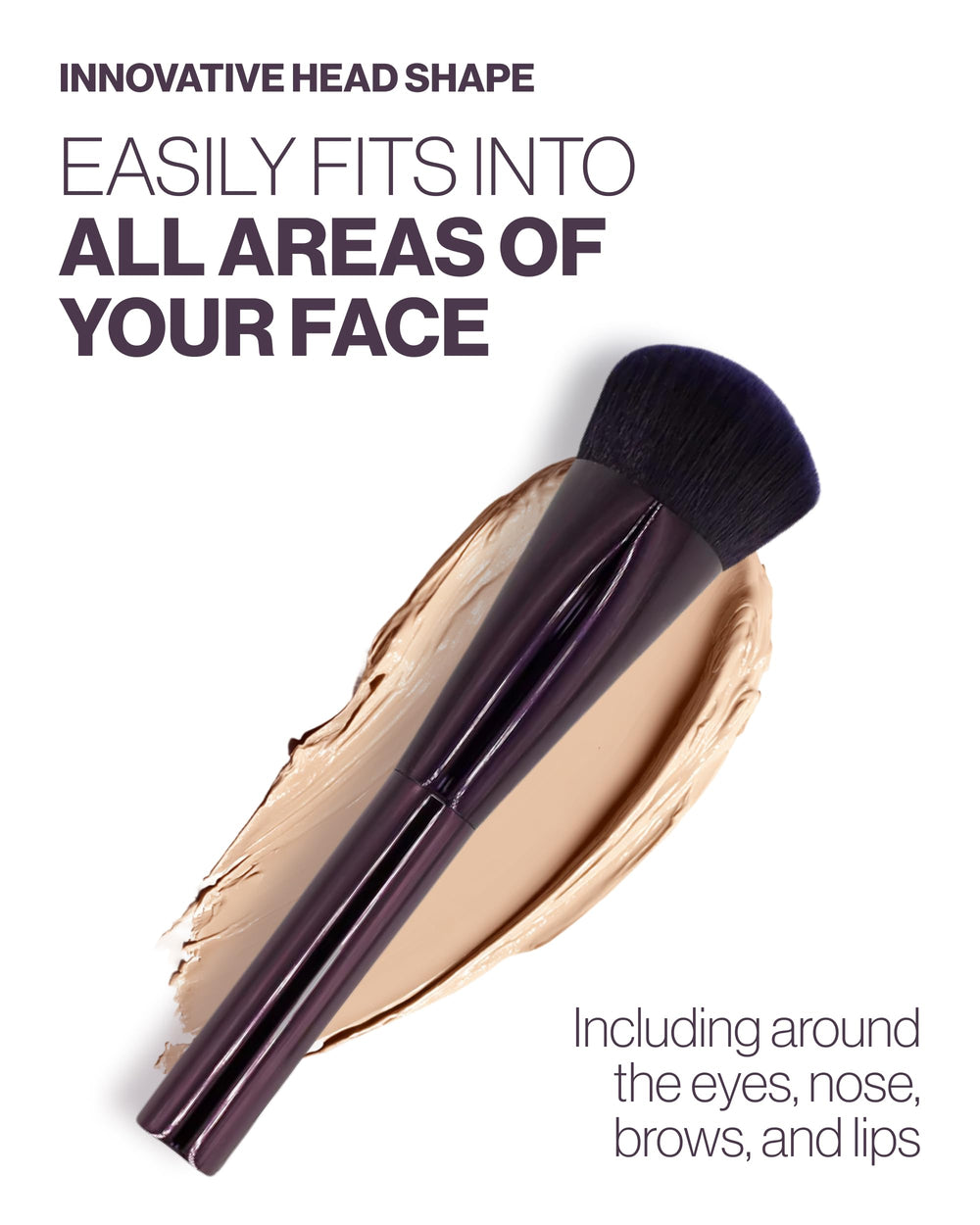 ANISA BEAUTY brush held in hand showing compact size and easy storage benefit
