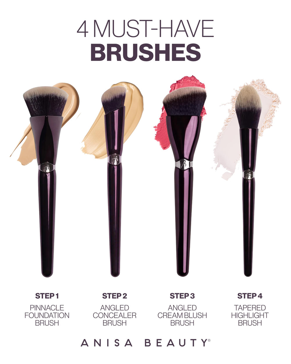 ANISA BEAUTY brush inside a toiletry bag showing travel-ready convenience and protection