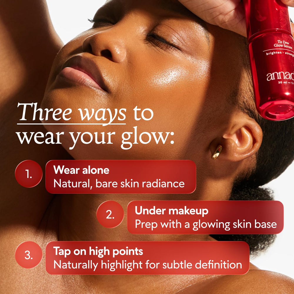Annadea serum on fingertip demonstrating easy application and quick absorption
