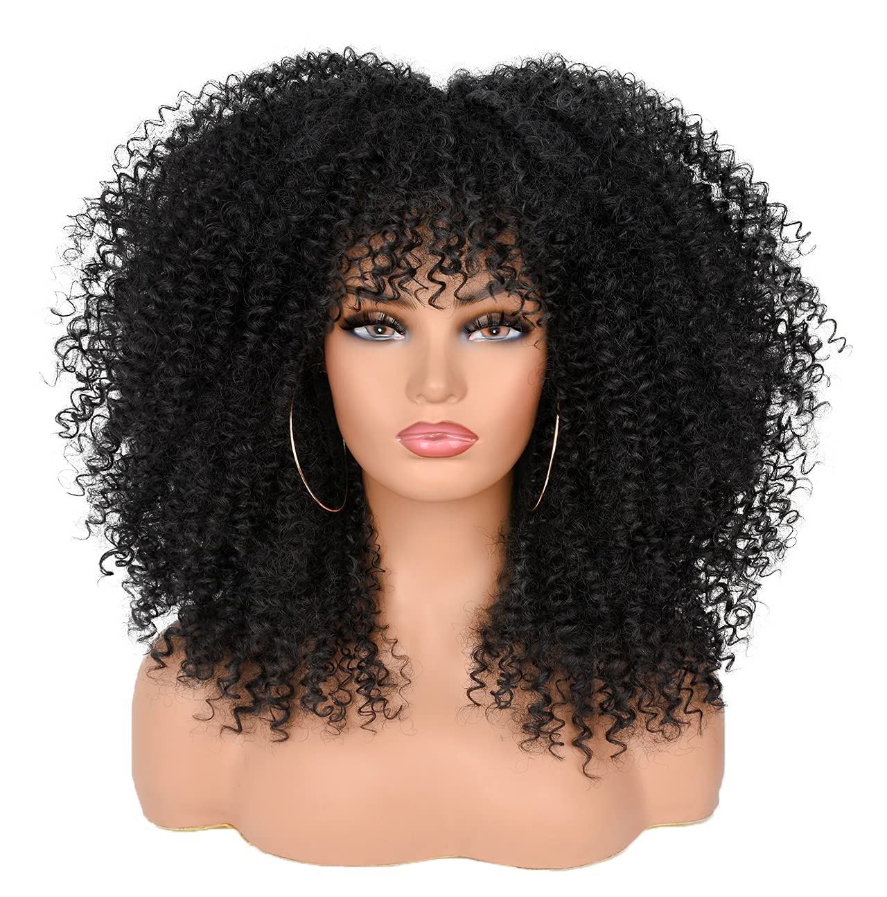 ANNISOUL curly wig front view showing natural volume and instant style
