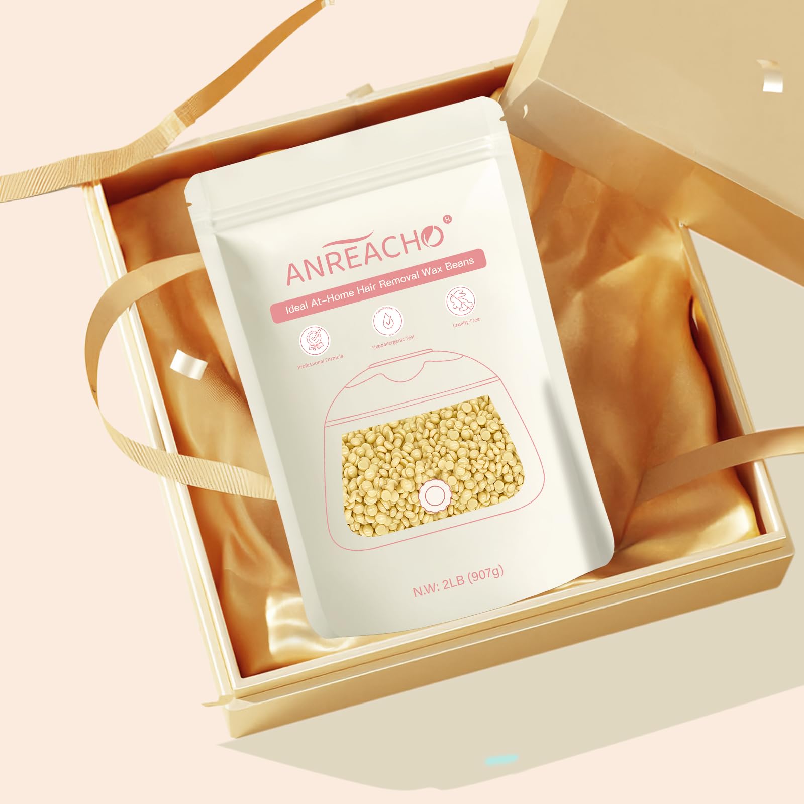 ANREACHO post-wax smooth skin lifestyle image showing calming results