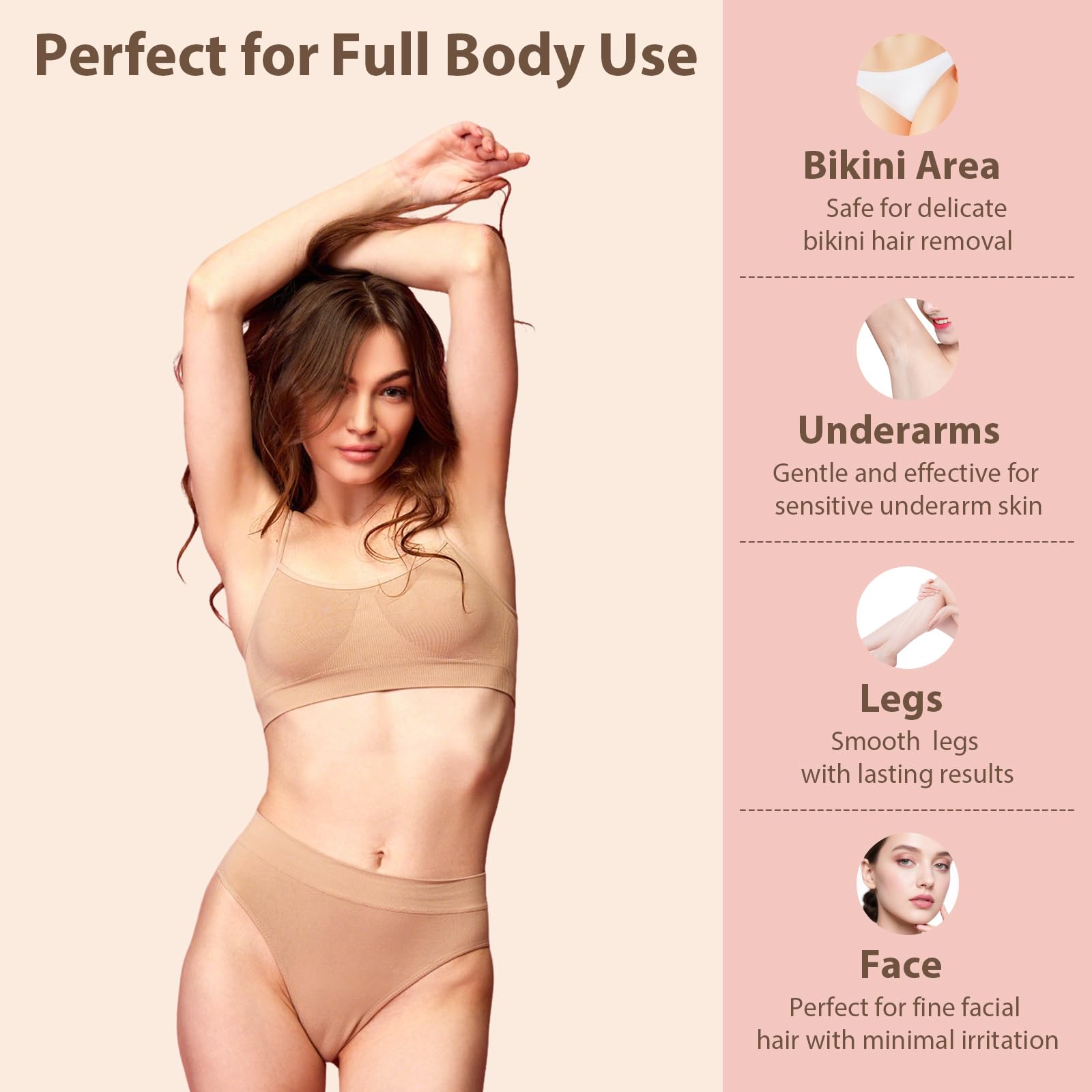 ANREACHO bikini area waxing in progress for effective coarse hair removal