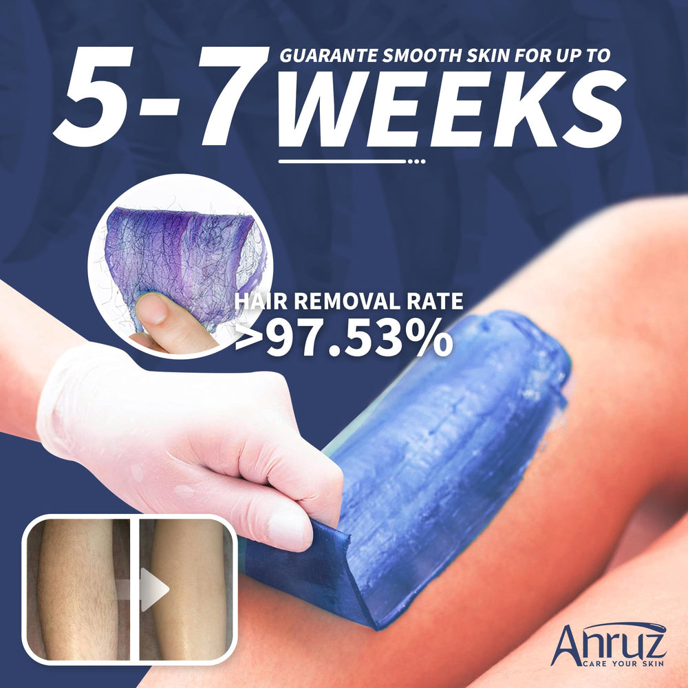 ANRUZ melted wax in warmer with honey-like texture for smooth application