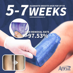 ANRUZ melted wax in warmer with honey-like texture for smooth application