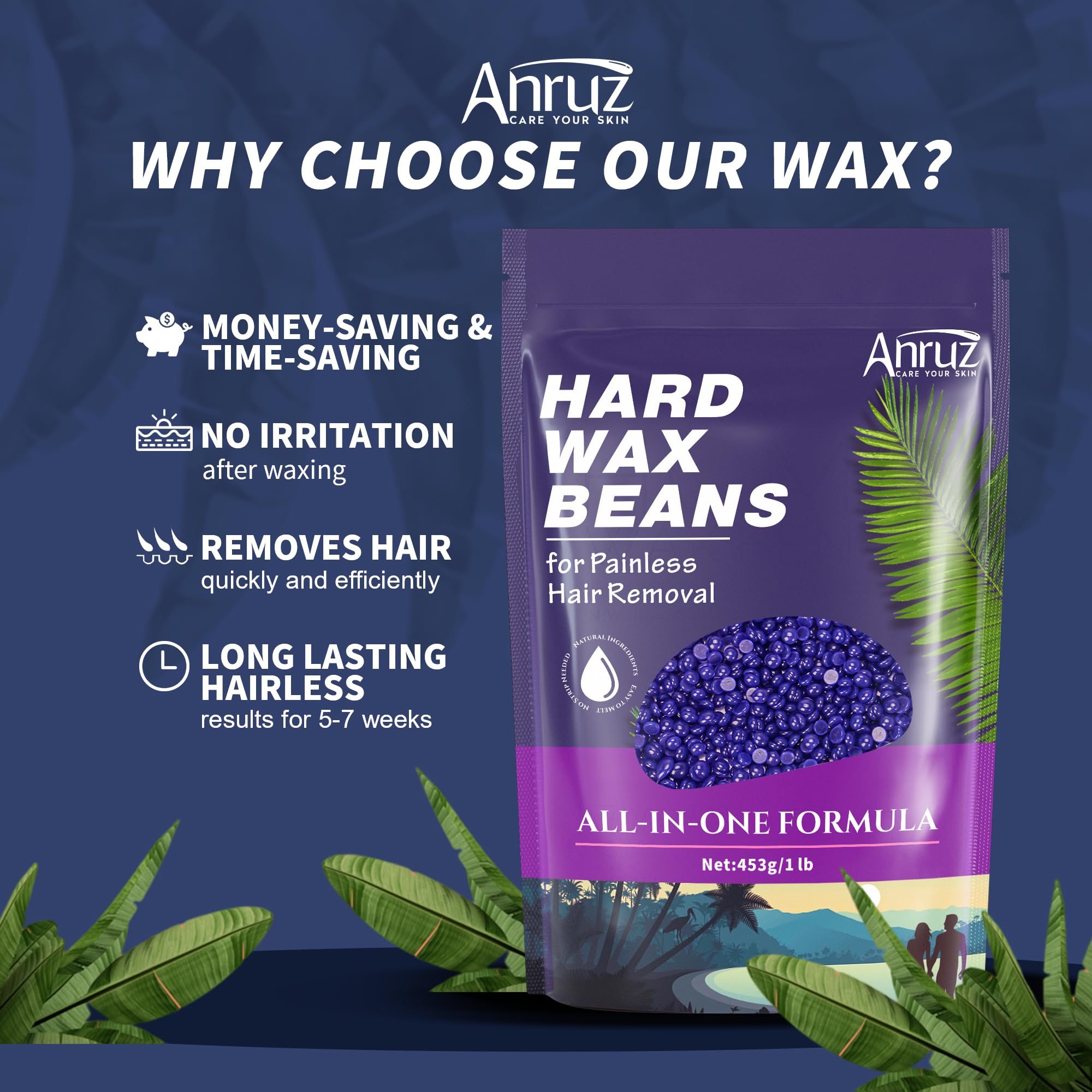 ANRUZ post-wax smooth skin detail illustrating reduced residue and soft finish