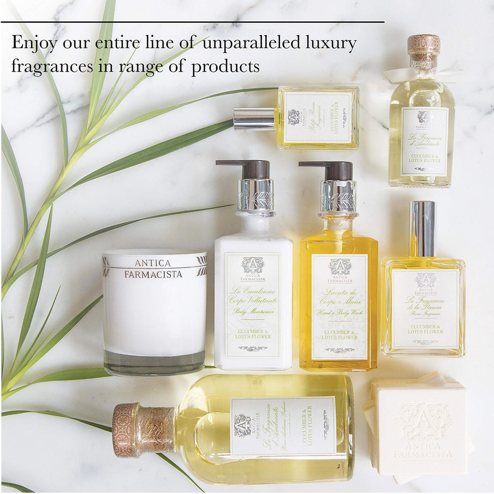 Antica Farmacista bottle in styled bathroom setting benefit: elevates decor and scent