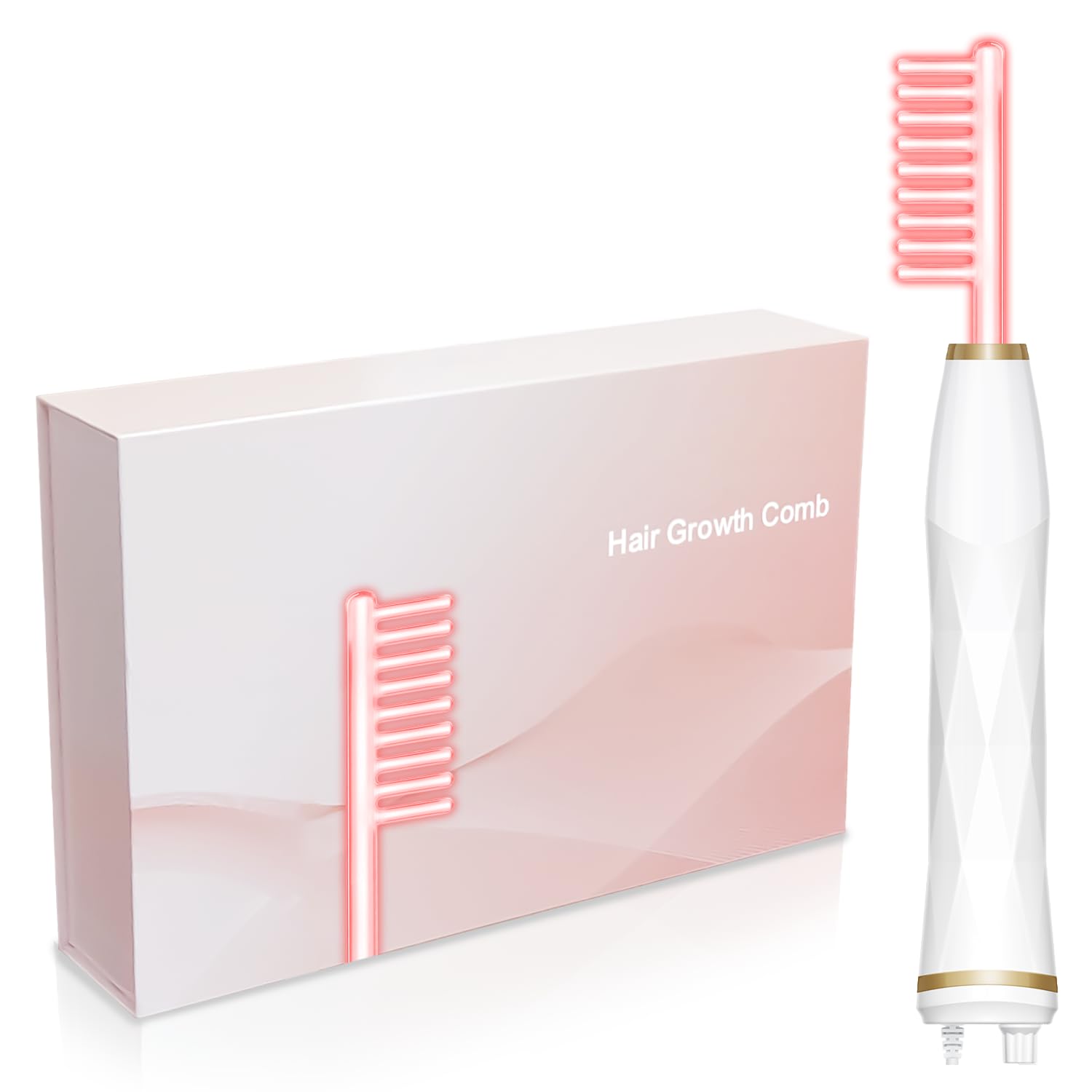 ANTMPO hair growth comb front view showing compact design and easy grip benefit