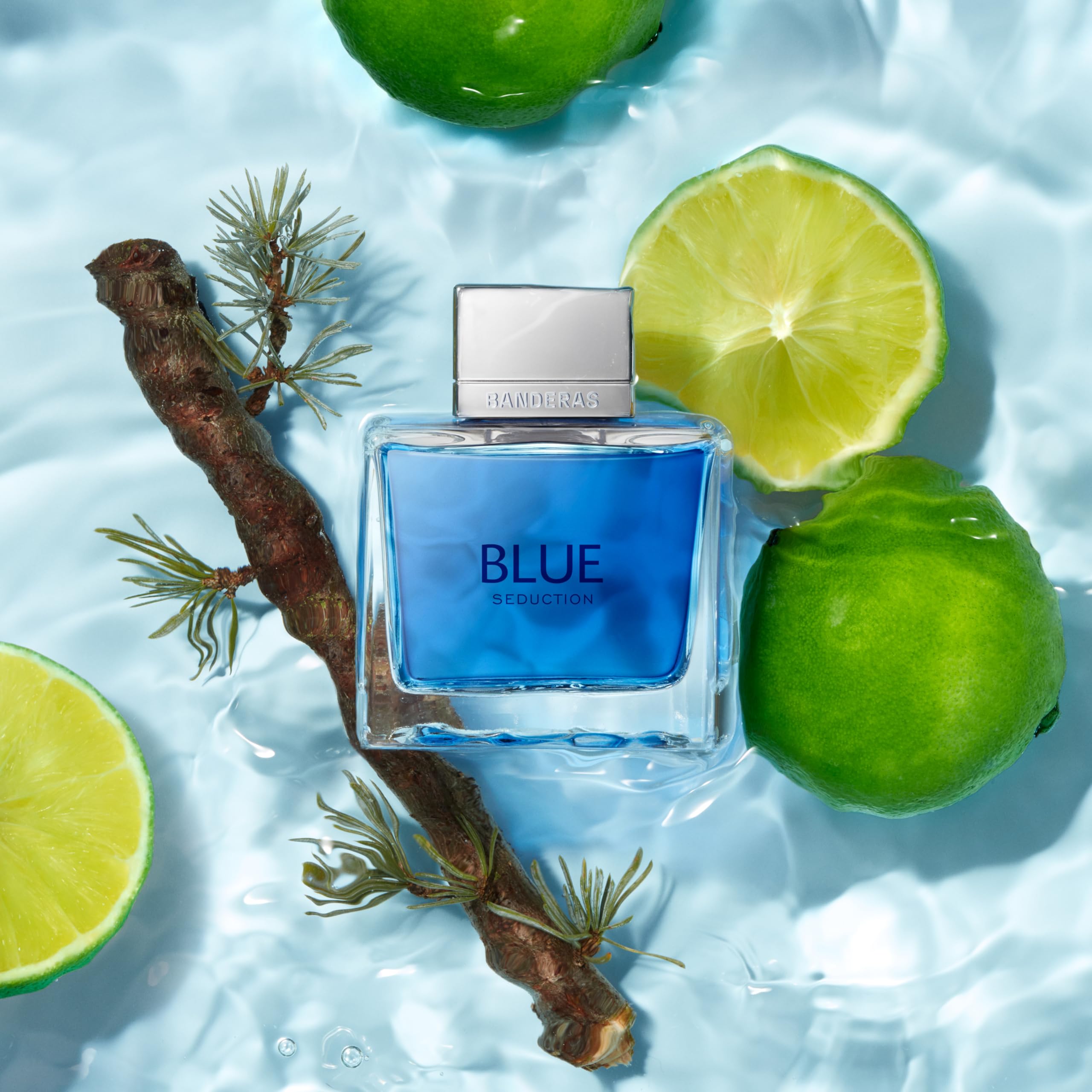 Antonio Banderas Blue Seduction on a dresser in lifestyle scene suggesting daily wearability