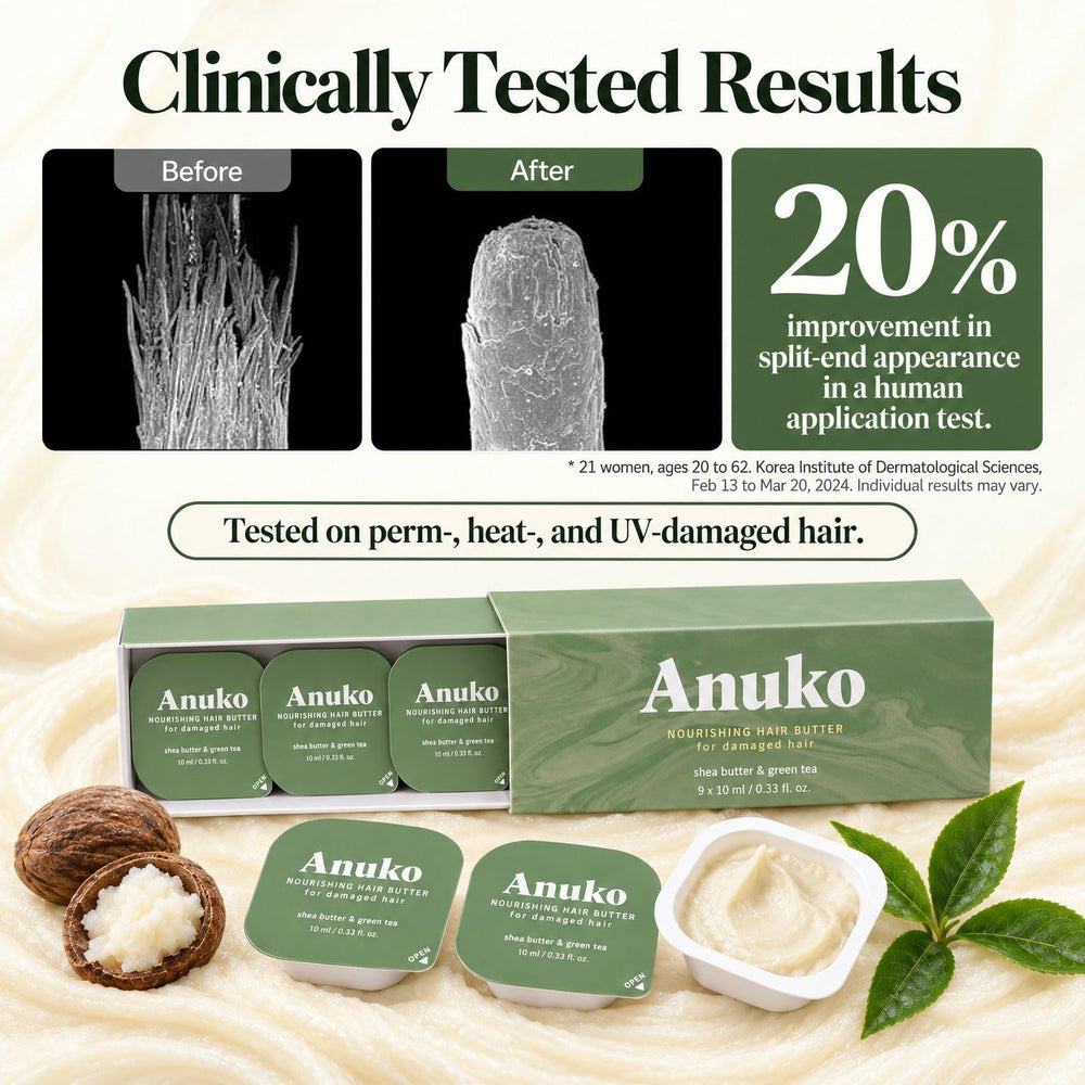 Anuko brand application showing pod spread through mid-lengths for detangling