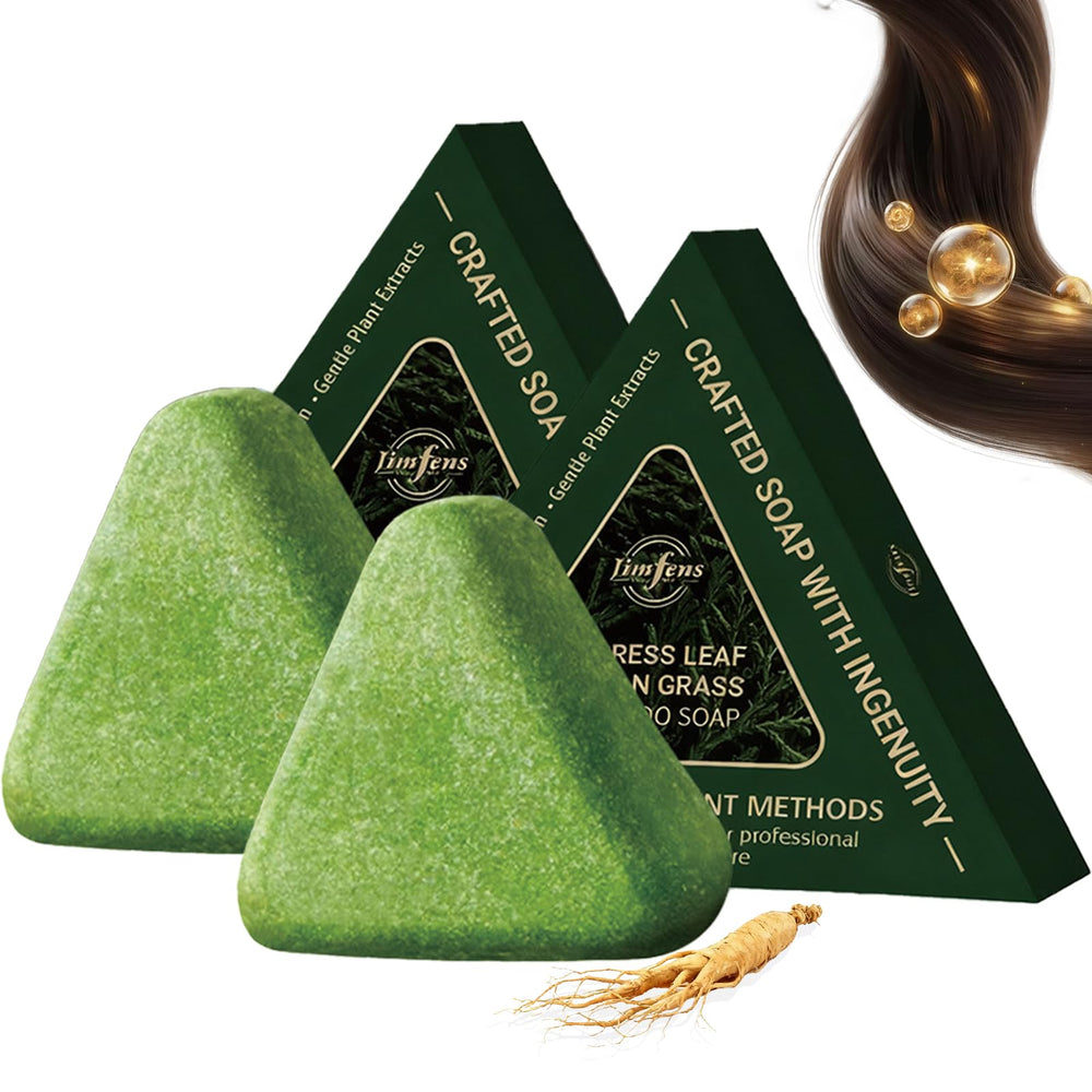 Anweina front packaging showing two green shampoo bars and travel-ready benefit