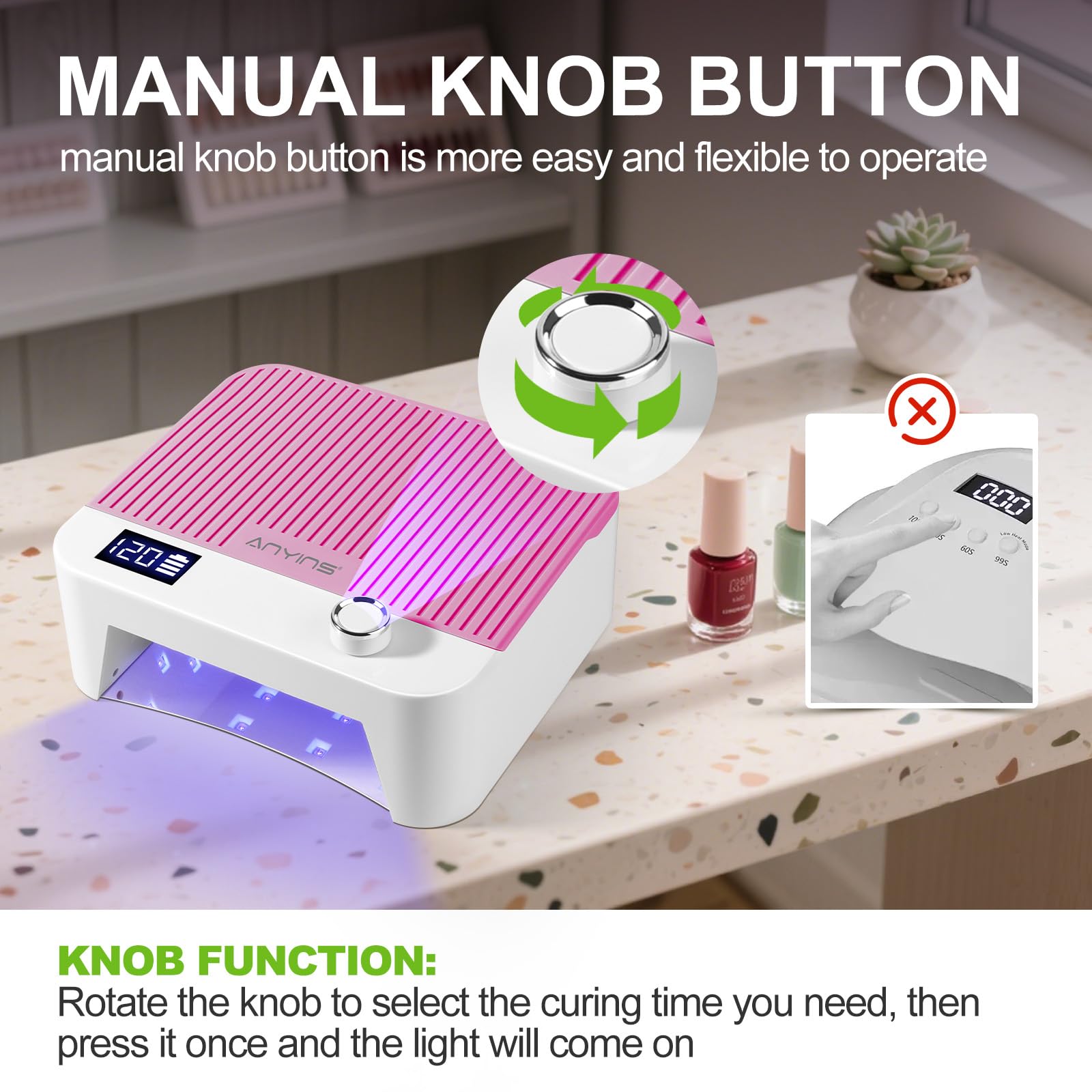 ANYINS removable magnetic base detached for quick cleaning and hygiene