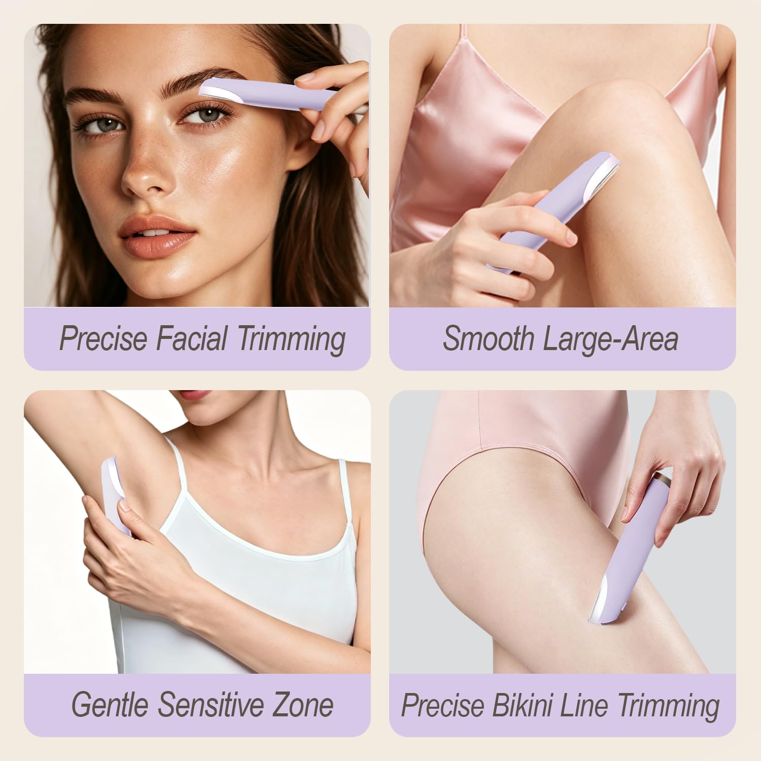 ANYSONIC in use along the upper lip demonstrating gentle hair removal and smooth glide